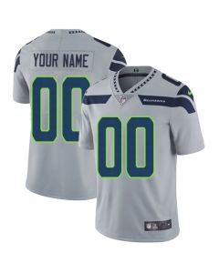 Men's Seattle Seahawks Customized Gray Alternate Vapor Untouchable Limited Stitched NFL Jersey