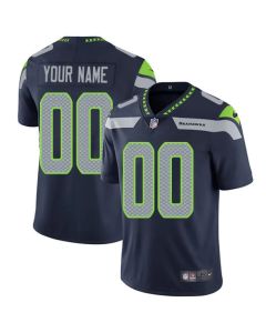 Men's Seattle Seahawks Customized Navy Team Color Vapor Untouchable Limited NFL Stitched Jersey