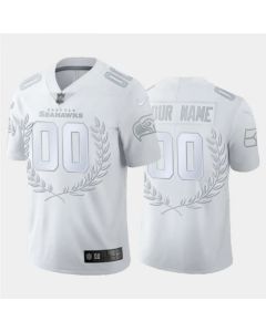 Men's Seattle Seahawks Customized White MVP Stitched Limited Jersey