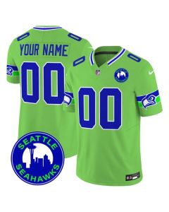 Men's Seattle Seahawks Green City Patch Vapor F.U.S.E. Limited Custom Jersey