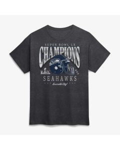 Men's Seattle Seahawks Heather Charcoal Super Bowl LX Champions Prestigious Run T-Shirt (Charcoal)