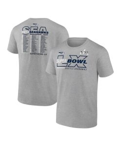 Men's Seattle Seahawks Heather Gray Super Bowl LX Roster T-Shirt (Gray)