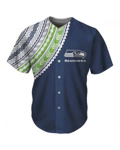 Men's Seattle Seahawks Navy Baseball Jersey