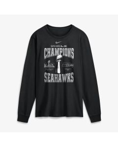 Men's Seattle Seahawks Nike Black Super Bowl LX Champions Locker Room Trophy Collection Long Sleeve T-Shirt (Black)
