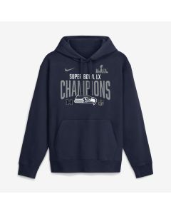 Men's Seattle Seahawks Nike College Navy Super Bowl LX Champions Going Yard Fleece Hoodie (Navy)