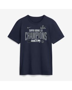 Men's Seattle Seahawks Nike College Navy Super Bowl LX Champions Going Yard T-Shirt (Navy)