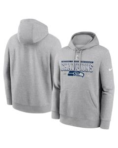 Men's Seattle Seahawks Nike Heather Gray 2025 NFC Champions Locker Room Trophy Collection Hoodie (Gray)