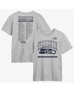 Men's Seattle Seahawks Nike Heather Gray Super Bowl LX Champions Ice Classic Roster T-Shirt (Gray)