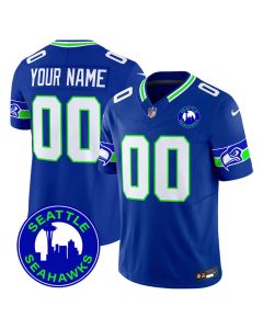 Men's Seattle Seahawks Royal City Patch Vapor F.U.S.E. Limited Custom Jersey