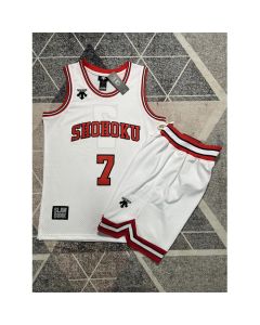 Men's Shohoku #7 Ryota Miyagi White Stitched Basketball Jersey And Shorts Suit