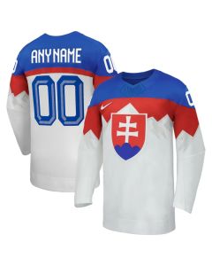 Men's Slovakia Hockey Custom White 2026 Away Replica Jersey