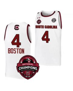 Men's South Carolina Fighting Gamecocks #4 Aliyah Boston White Stitched Jersey