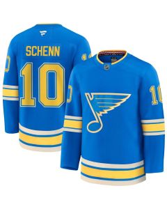 Men's St. Louis Blues #10 Brayden Schenn Blue 2025 With C Patch Stitched Hockey Premium Jersey