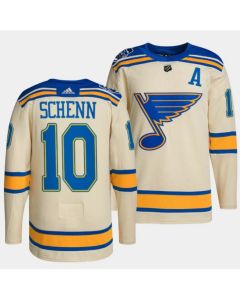 Men's St. Louis Blues #10 Brayden Schenn Cream 2022 Winter Classic Stitched Jersey