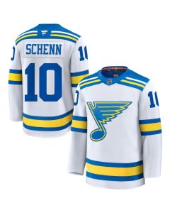 Men's St. Louis Blues #10 Brayden Schenn White Away Premium Jersey