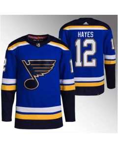 Men's St. Louis Blues #12 Kevin Hayes Blue Stitched Jersey