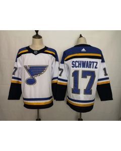 Men's St. Louis Blues #17 Jaden Schwartz White Stitched NHL Jersey