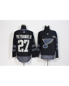 Men's St. Louis Blues #27 Alex Pietrangelo Black 1917-2017 100th Anniversary Stitched NHL Jersey