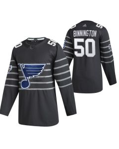 Men's St. Louis Blues #50 Jordan Binnington 2020 Grey All Star Stitched NHL Jersey