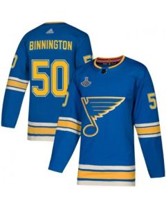 Men's St. Louis Blues #50 Jordan Binnington Blue 2019 Stanley Cup Champions Stitched NHL Jersey