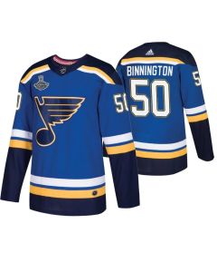 Men's St. Louis Blues #50 Jordan Binnington Blue Fashion 2019 Stanley Cup Champions Stitched NHL Jersey