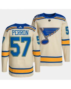 Men's St. Louis Blues #57 David Perron Cream 2022 Winter Classic Stitched Jersey