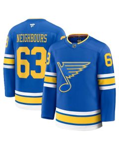 Men's St. Louis Blues #63 Jake Neighbours Blue Stitched NHL Jersey
