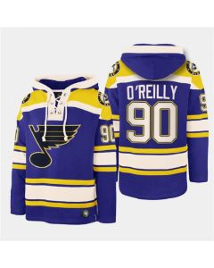 Men's St. Louis Blues #90 Ryan O'Reilly Blue Ageless Must-Have Lace-Up Pullover Hoodie (Blue)