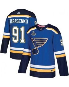 Men's St. Louis Blues #91 Vladimir Tarasenko Blue 2019 Stanley Cup Champions Stitched NHL Jersey