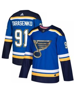 Men's St. Louis Blues #91 Vladimir Tarasenko Blue Fashion Gold Stitched NHL Jersey