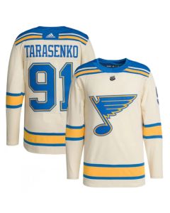 Men's St. Louis Blues #91 Vladimir Tarasenko Cream 2022 Winter Classic Stitched Jersey