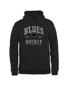 Men's St. Louis Blues Black Camo Stack Pullover Hoodie