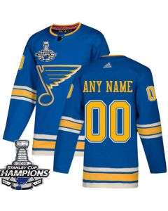 Men's St.louis Blues Blue 2019 Stanley Cup Champions Custom Name Number Size Stitched NHL Jersey