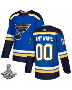 Men's St. louis Blues Blue 2019 Stanley Cup Champions Custom Name Number Size Stitched NHL Jersey