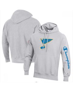 Men's St. Louis Blues Gray Heathered Reverse Weave Pullover Hoodie