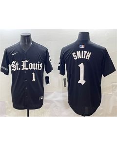 Men's St. Louis Cardinals #1 Ozzie Smith Black "Gothic Legacy Edition" Vapor Premier Limited Stitched Baseball Jersey (Black)