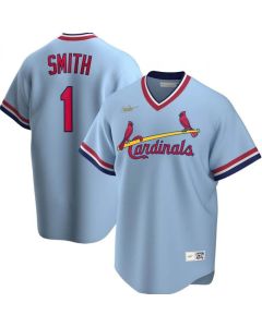 Men's St. Louis Cardinals #1 Ozzie Smith Light Blue Stitched Baseball Jersey
