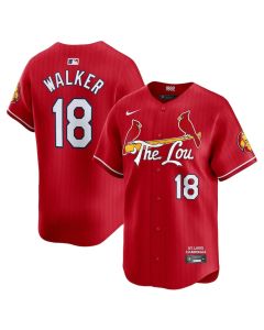 Men's St. Louis Cardinals #18 Jordan Walker Red 2024 City Connect Limited Player Jersey