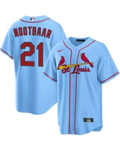 Men's St. Louis Cardinals #21 Lars Nootbaar Blue Home Limited Jersey (Blue)