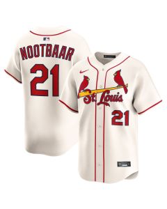 Men's St. Louis Cardinals #21 Lars Nootbaar Cream Home Limited Jersey