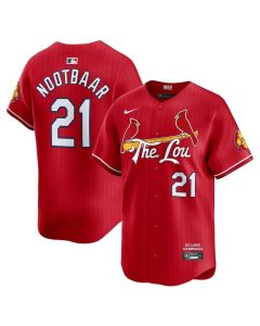Men's St. Louis Cardinals #21 Lars Nootbaar Red 2024 City Connect Limited Player Jersey