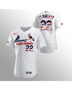 Men's St. Louis Cardinals #22 Jack Flaherty White 2020 Stars & Stripes Flex Base Stitched Jersey
