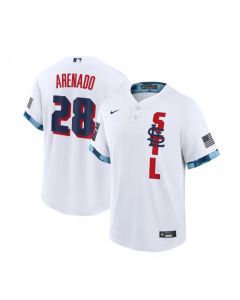 Men's St. Louis Cardinals #28 Nolan Arenado 2021 White All-Star Cool Base Stitched MLB Jersey