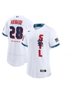 Men's St. Louis Cardinals #28 Nolan Arenado 2021 White All-Star Flex Base Stitched MLB Jersey
