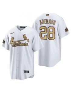 Men's St. Louis Cardinals #28 Nolan Arenado 2022 All-Star White Cool Base Stitched Baseball Jersey (White)