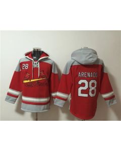 Men's St.Louis Cardinals #28 Nolan Arenado Ageless Must-Have Lace-Up Pullover Hoodie