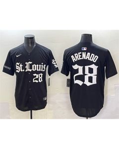 Men's St. Louis Cardinals #28 Nolan Arenado Black "Gothic Legacy Edition" Vapor Premier Limited Stitched Baseball Jersey (Black)