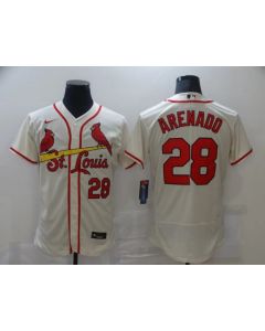 Men's St. Louis Cardinals #28 Nolan Arenado Cream Flex Base Stitched Jersey