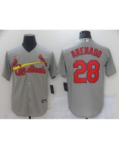Men's St. Louis Cardinals #28 Nolan Arenado Grey Cool Base Stitched Jersey