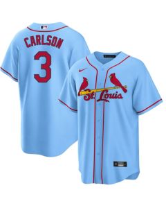 Men's St. Louis Cardinals #3 Dylan Carlson Blue Cool Base Stitched Jersey